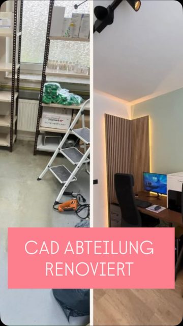 Aus Lager wird CAD-Abteilung.
Ausgeräumt, neu gestrichen, komplett neu ausgestattet für präzises Arbeiten und für digitale Zahntechnik.

#zahntechnik #cadcam #digitalzahntechnik #workplaceupgrade #teamwork
